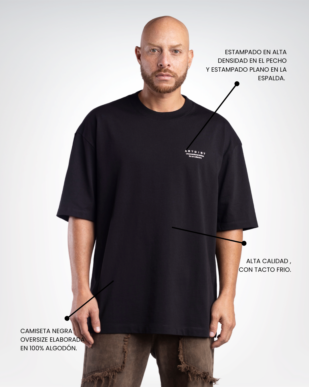 Art Collectors Oversize Black T-Shirt