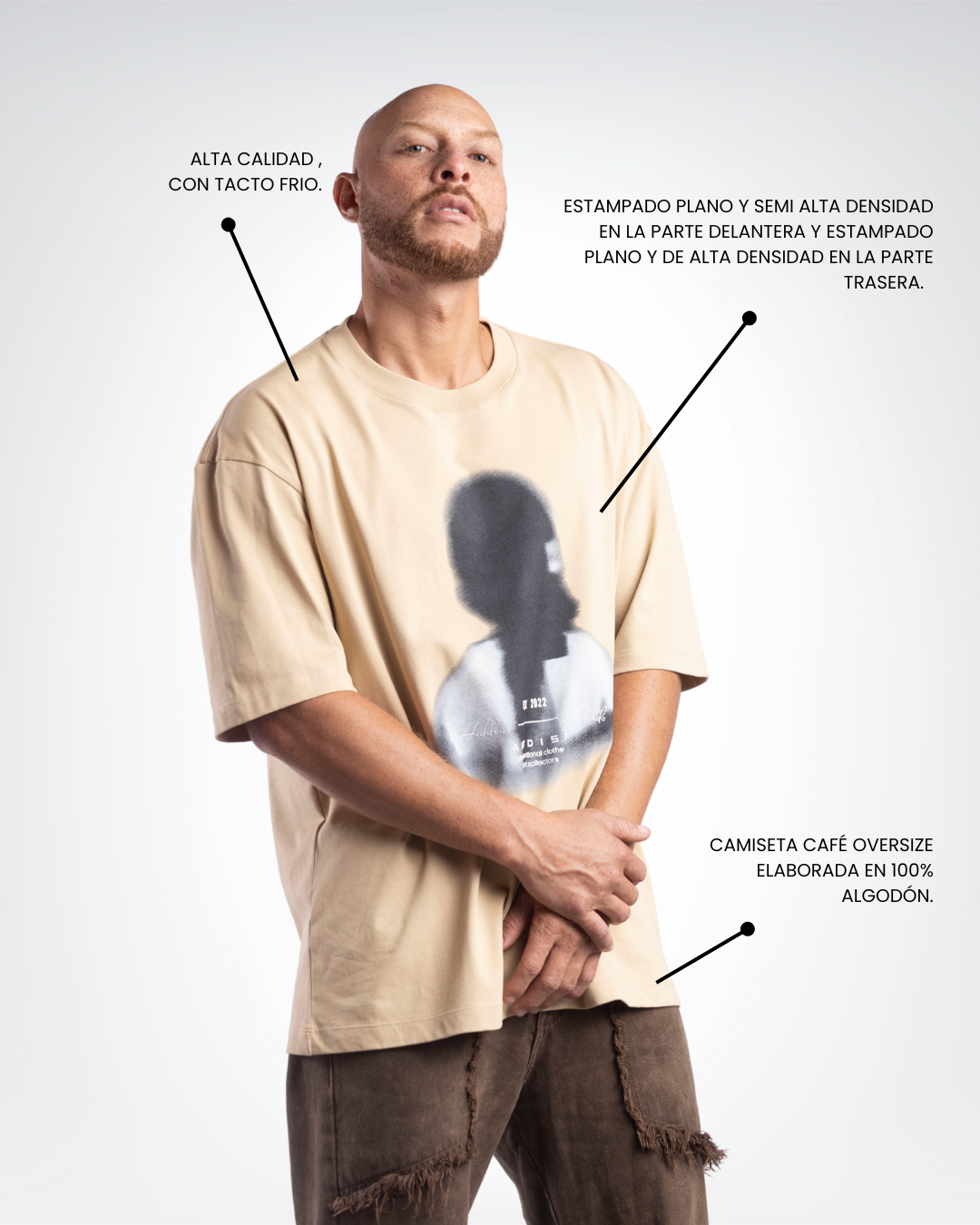 Blurred Face Oversize Safari T-Shirt