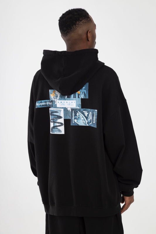 Blue Mines Black Hoodie