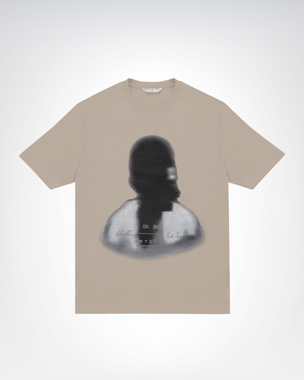 Blurred Face Oversize Gray T-Shirt