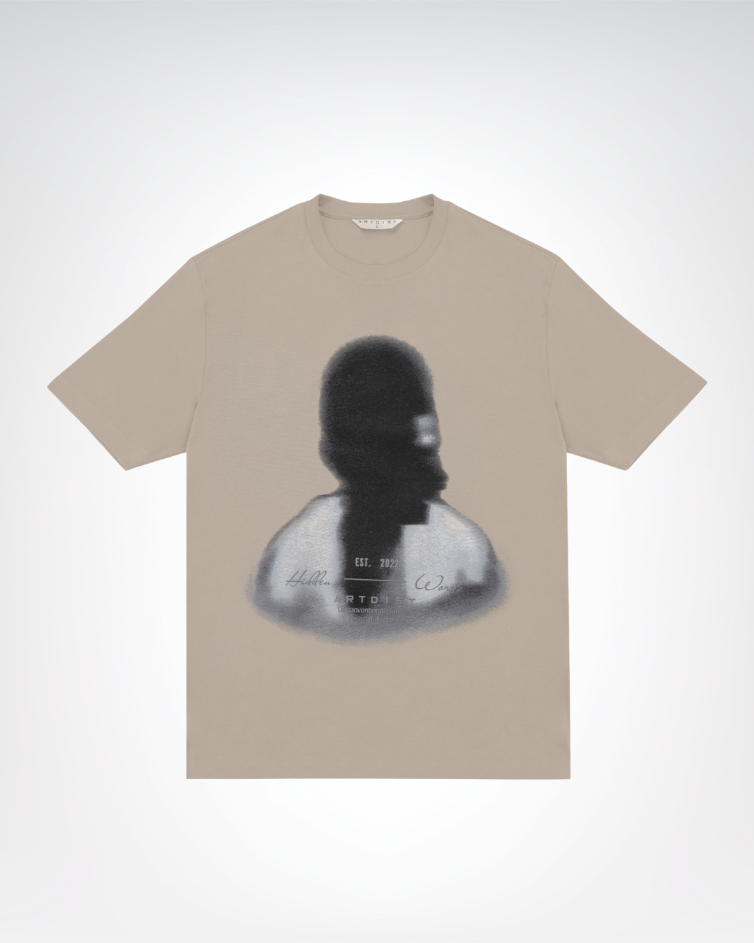 Blurred Face Oversize Gray T-Shirt
