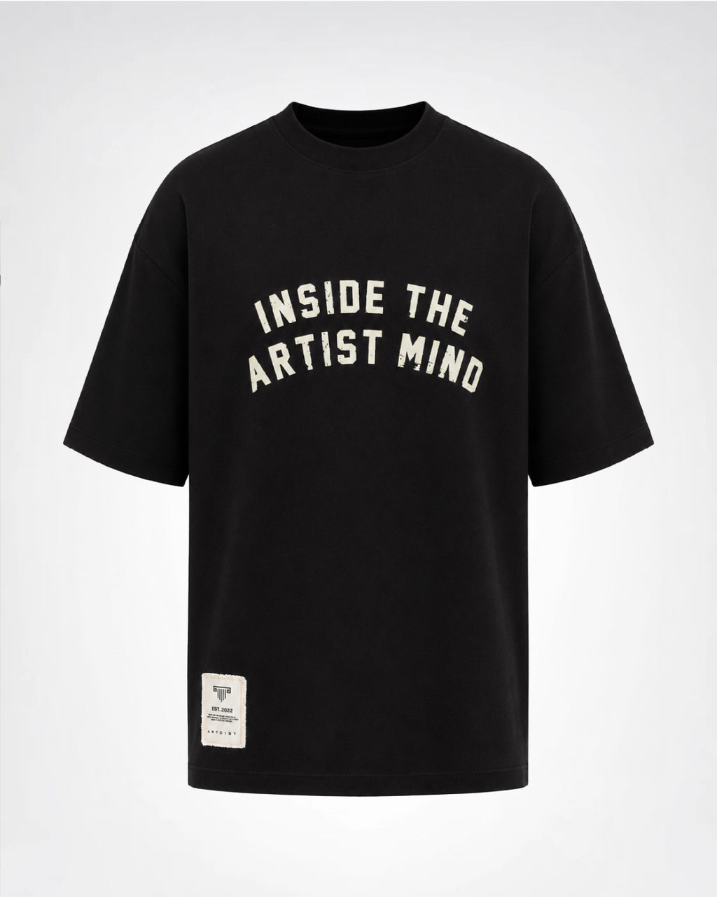 Mind Black Semioversized Fit T-Shirt