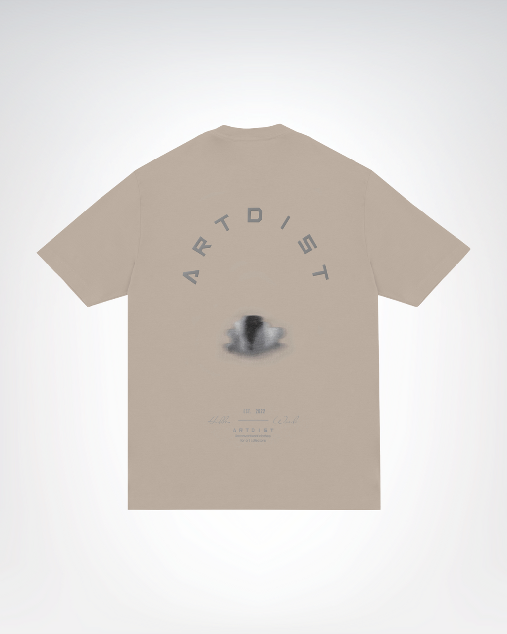 Blurred Face Oversize Gray T-Shirt