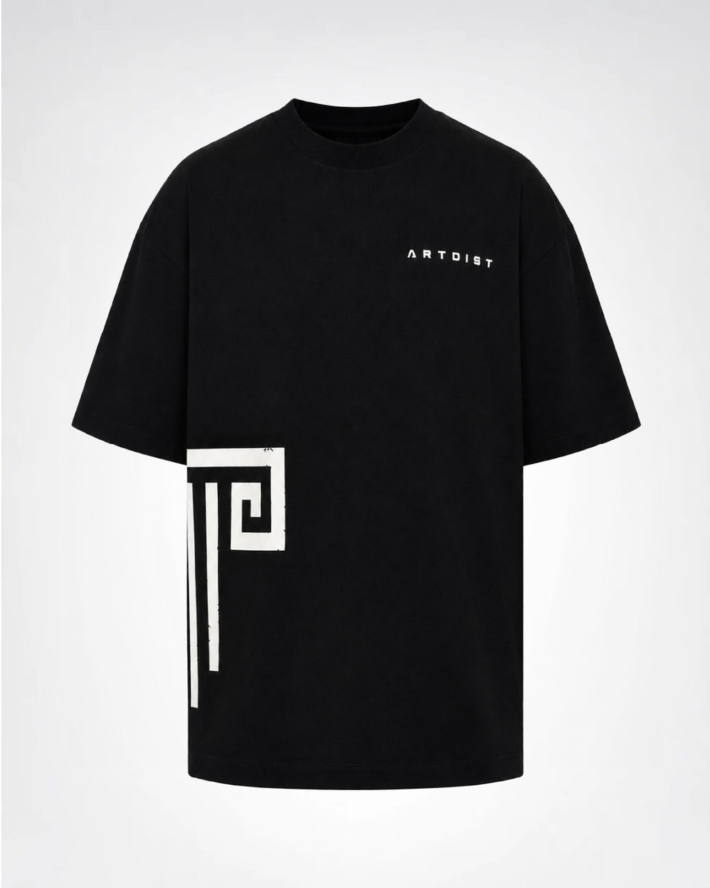 Apex Black Semioversized Fit T-Shirt