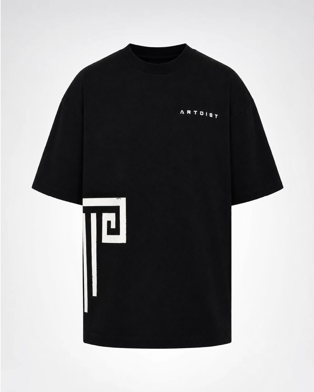 Apex Black Semioversized Fit T-Shirt