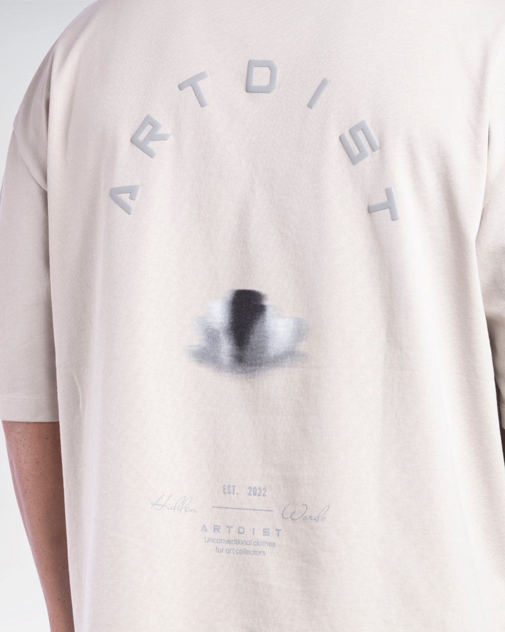 Blurred Face Oversize Gray T-Shirt