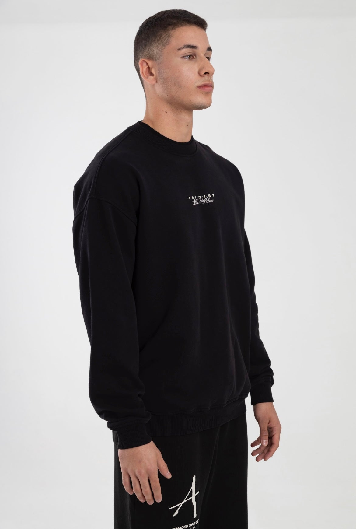 Blue Mines Black Crewneck