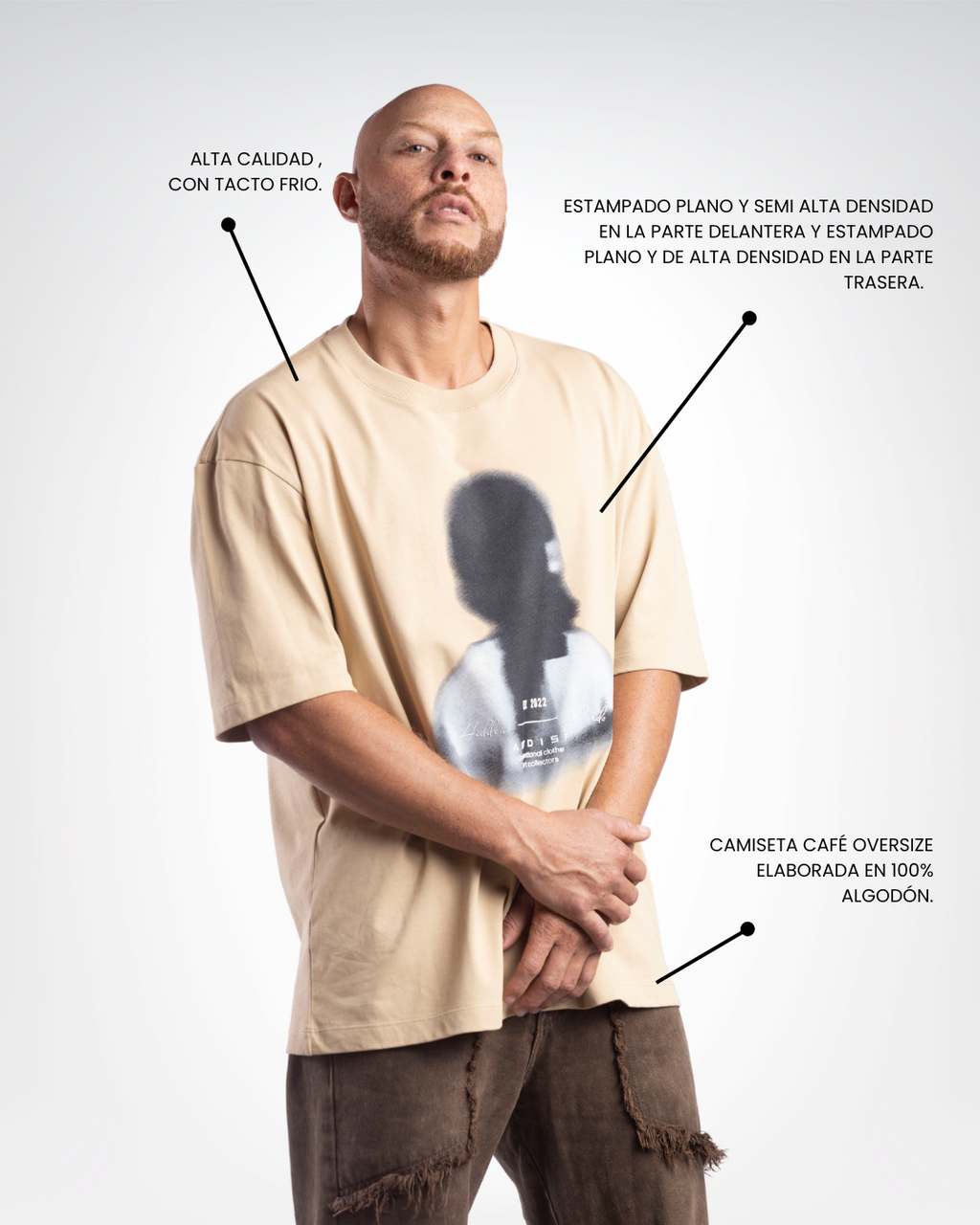 Blurred Face Oversize Safari T-Shirt