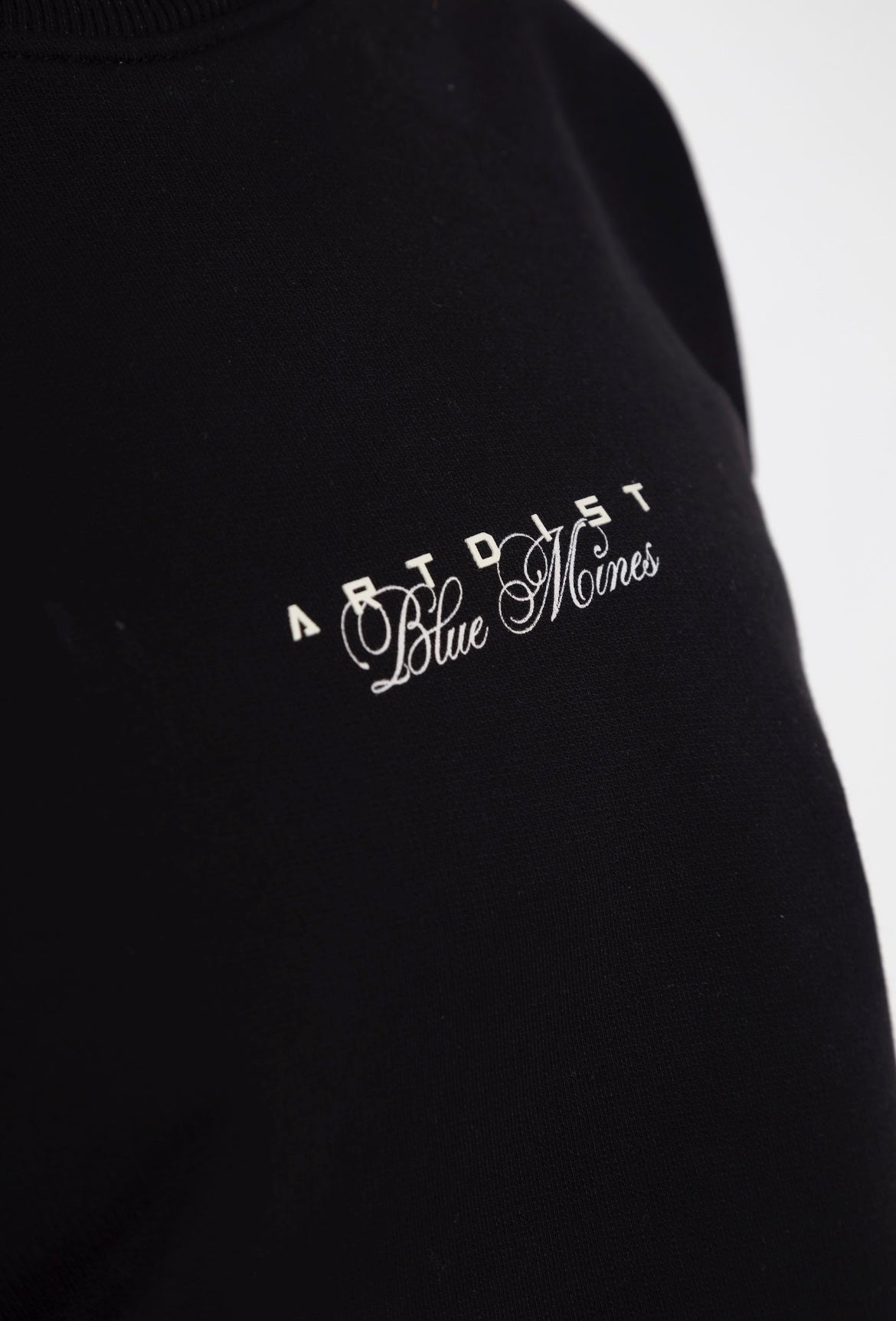 Blue Mines Black Crewneck Cropped