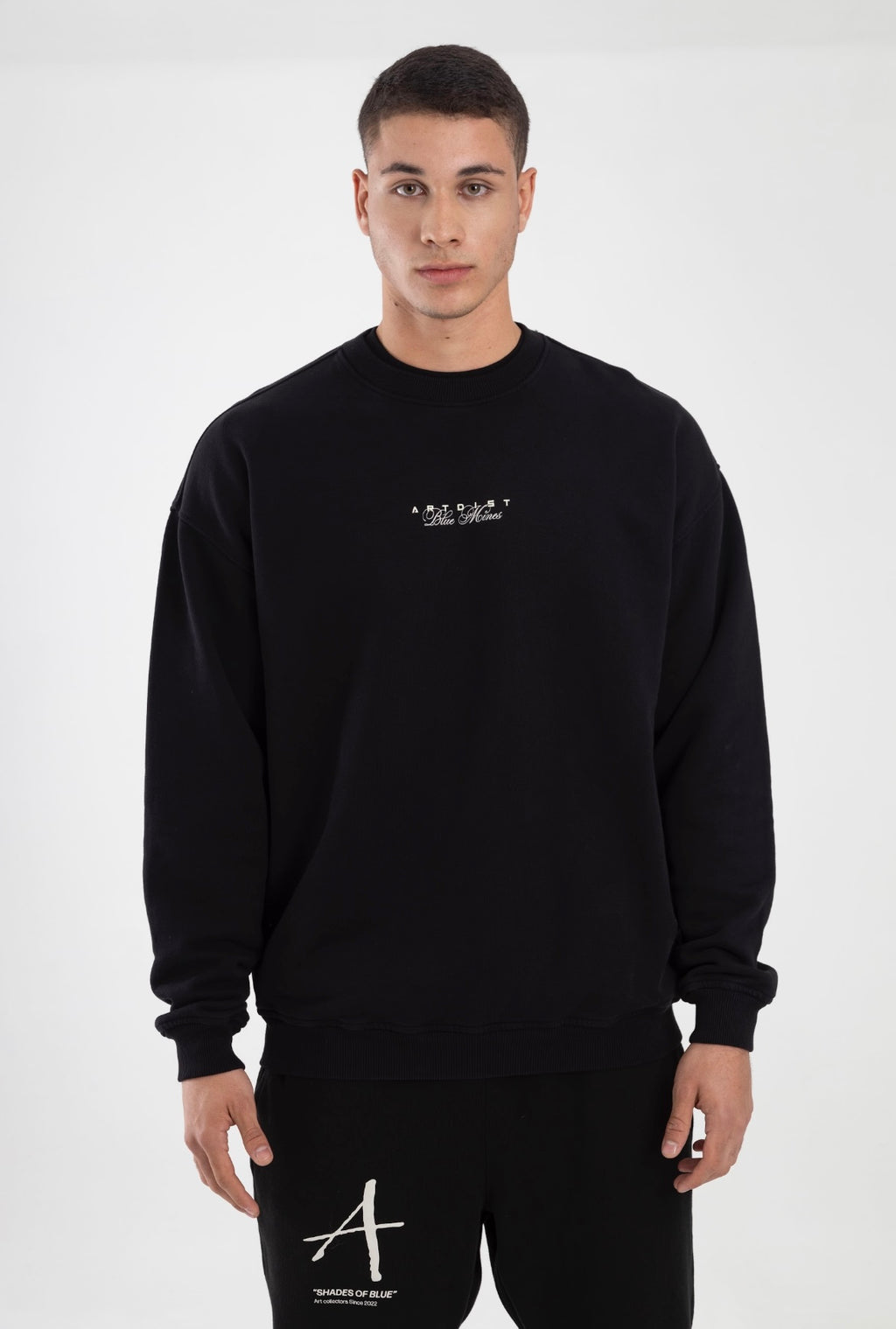 Blue Mines Black Crewneck