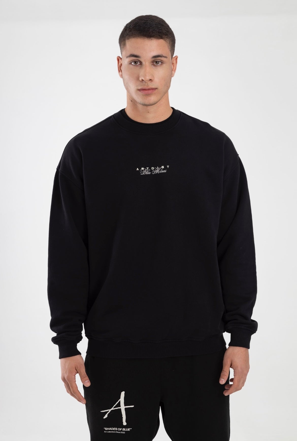 Blue Mines Black Crewneck