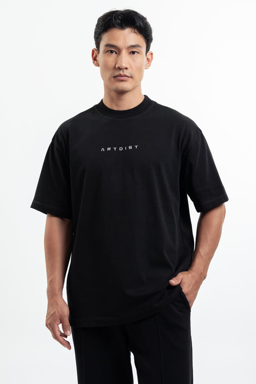 Trace Black Semioversized Fit T-Shirt