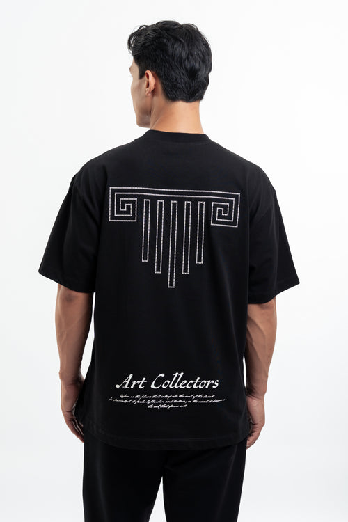Trace Black Semioversized Fit T-Shirt