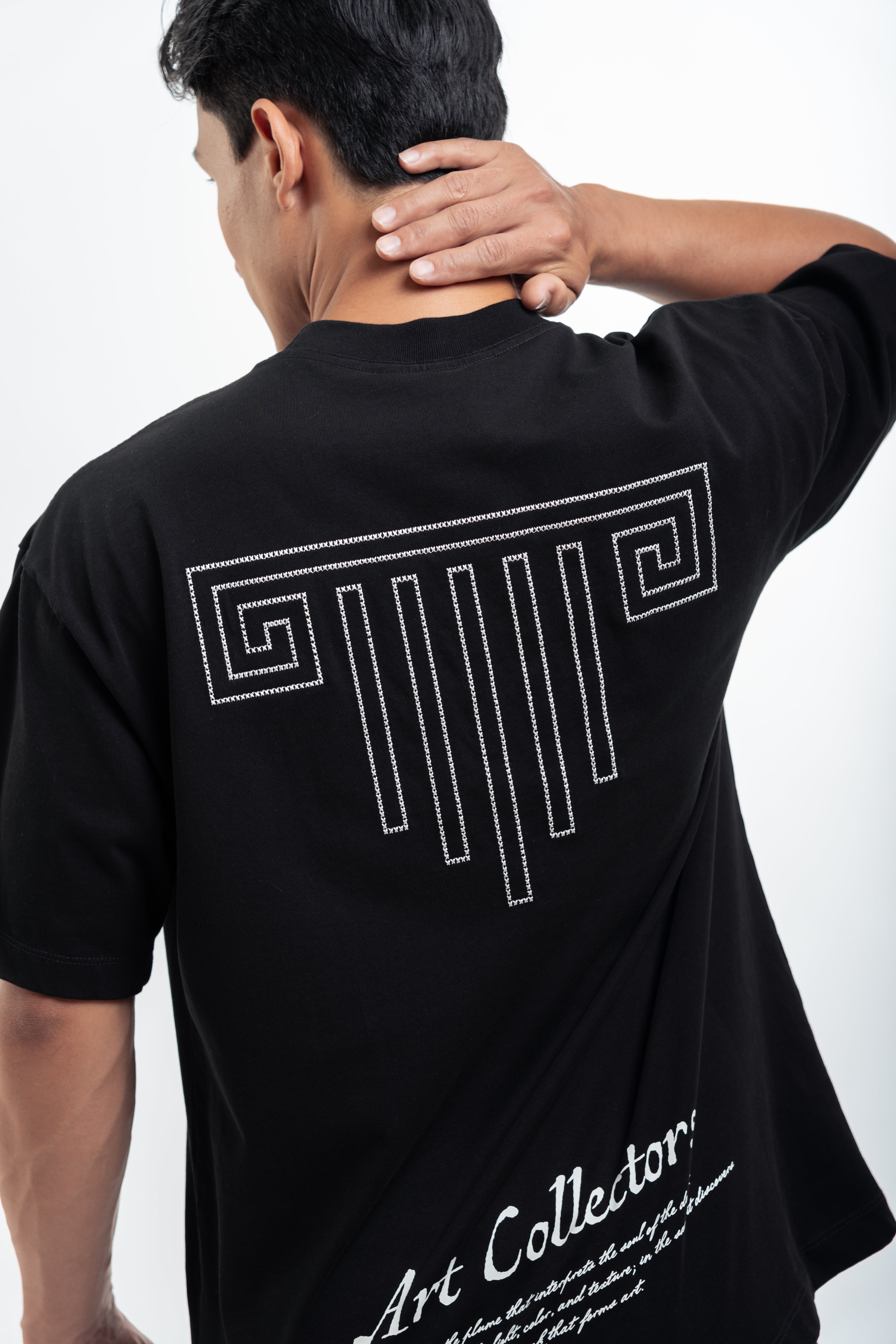 Trace Black Semioversized Fit T-Shirt
