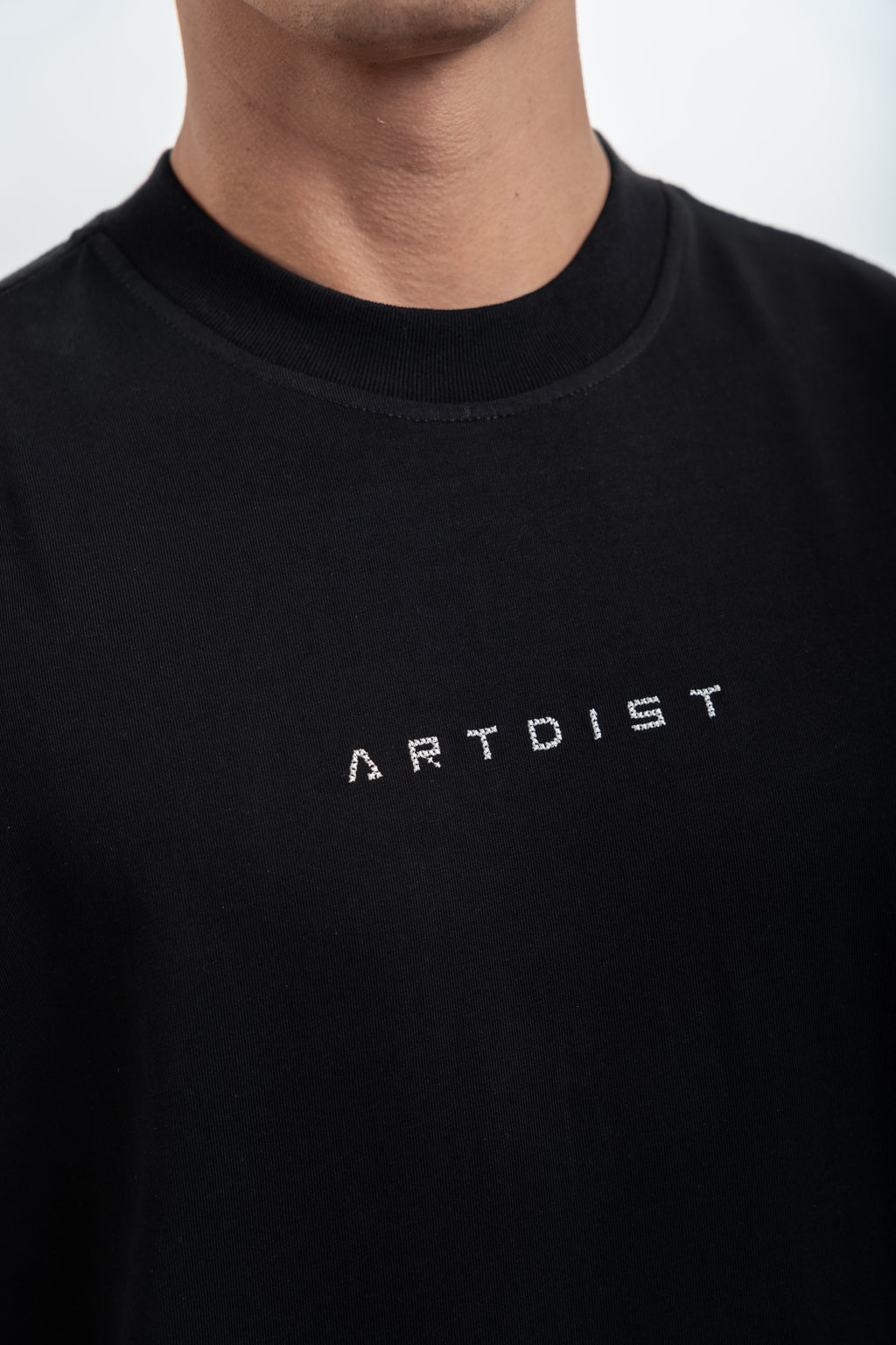 Trace Black Semioversized Fit T-Shirt