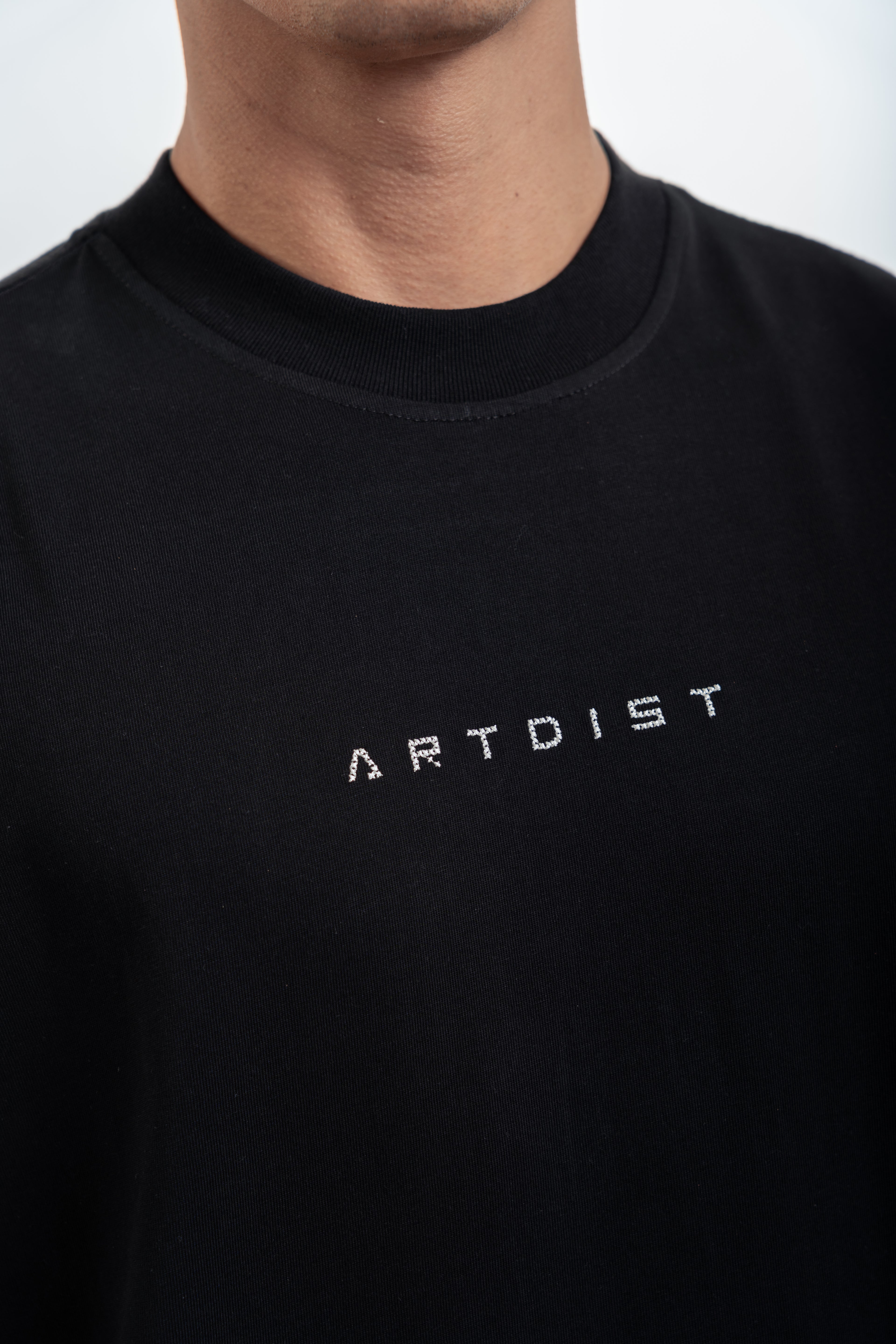 Trace Black Semioversized Fit T-Shirt