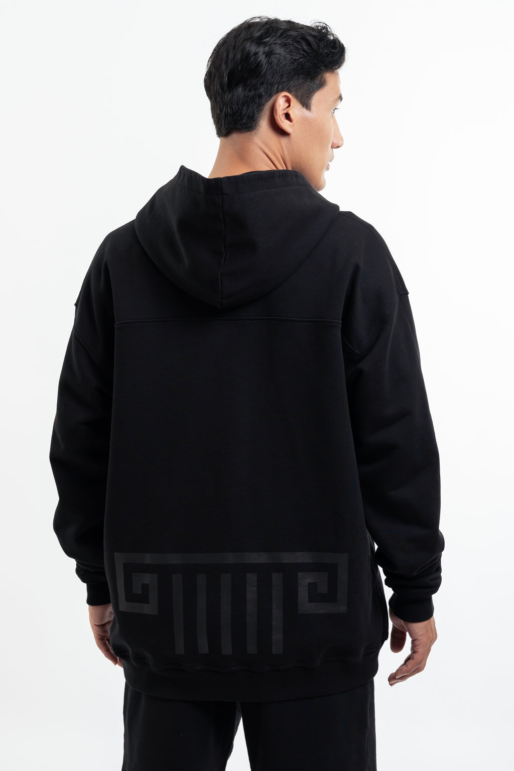 Caoba Black Zipper Hoodie
