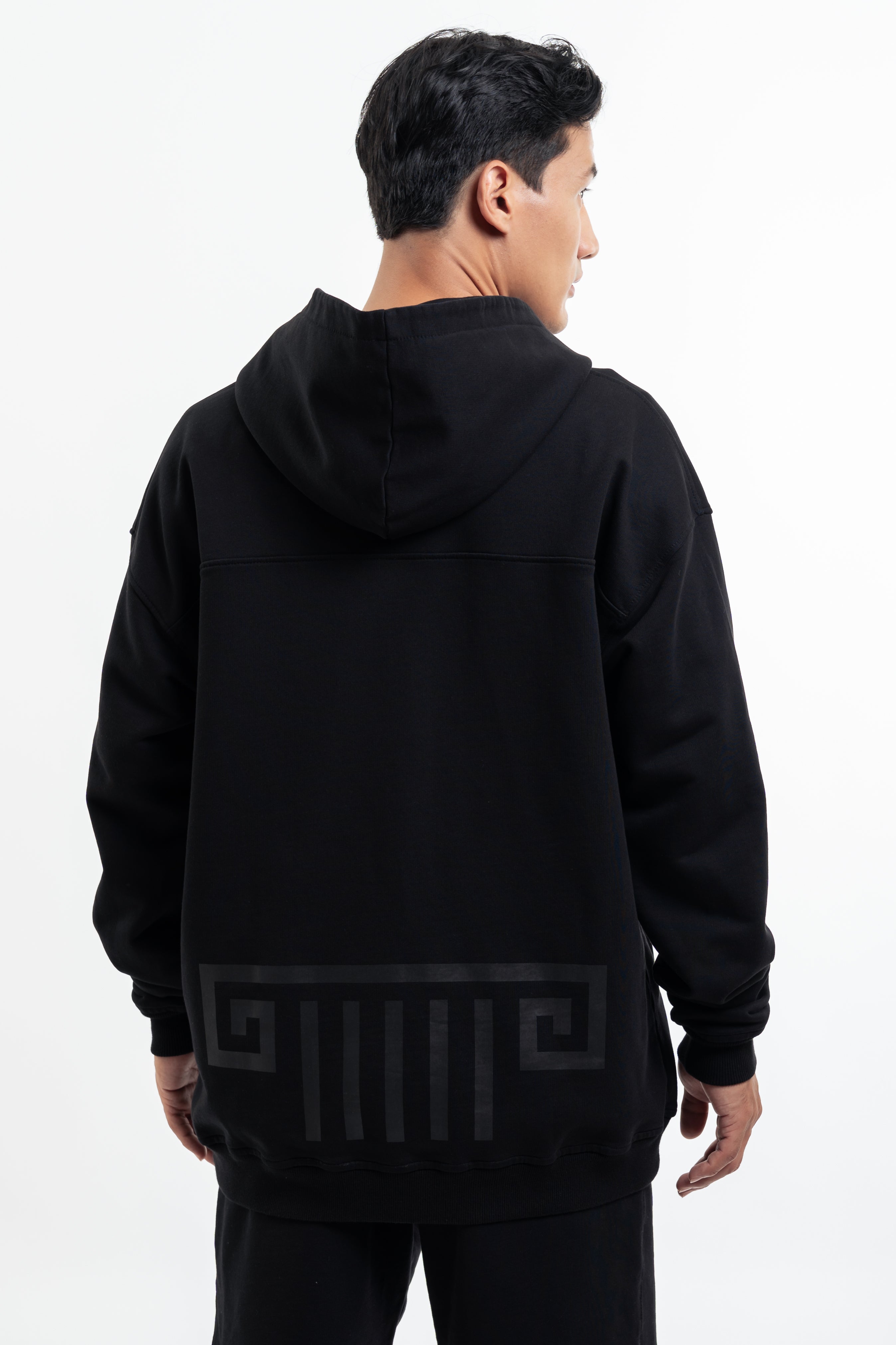 Caoba Black Zipper Hoodie