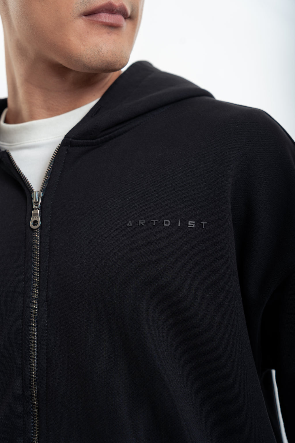 Caoba Black Zipper Hoodie