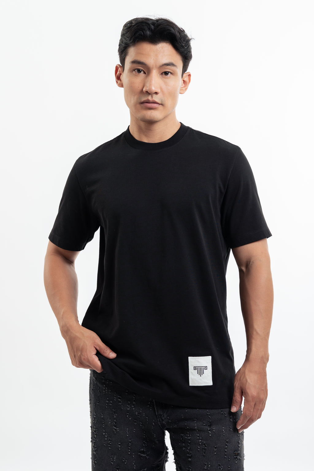 Echo Black Regular Fit T-Shirt