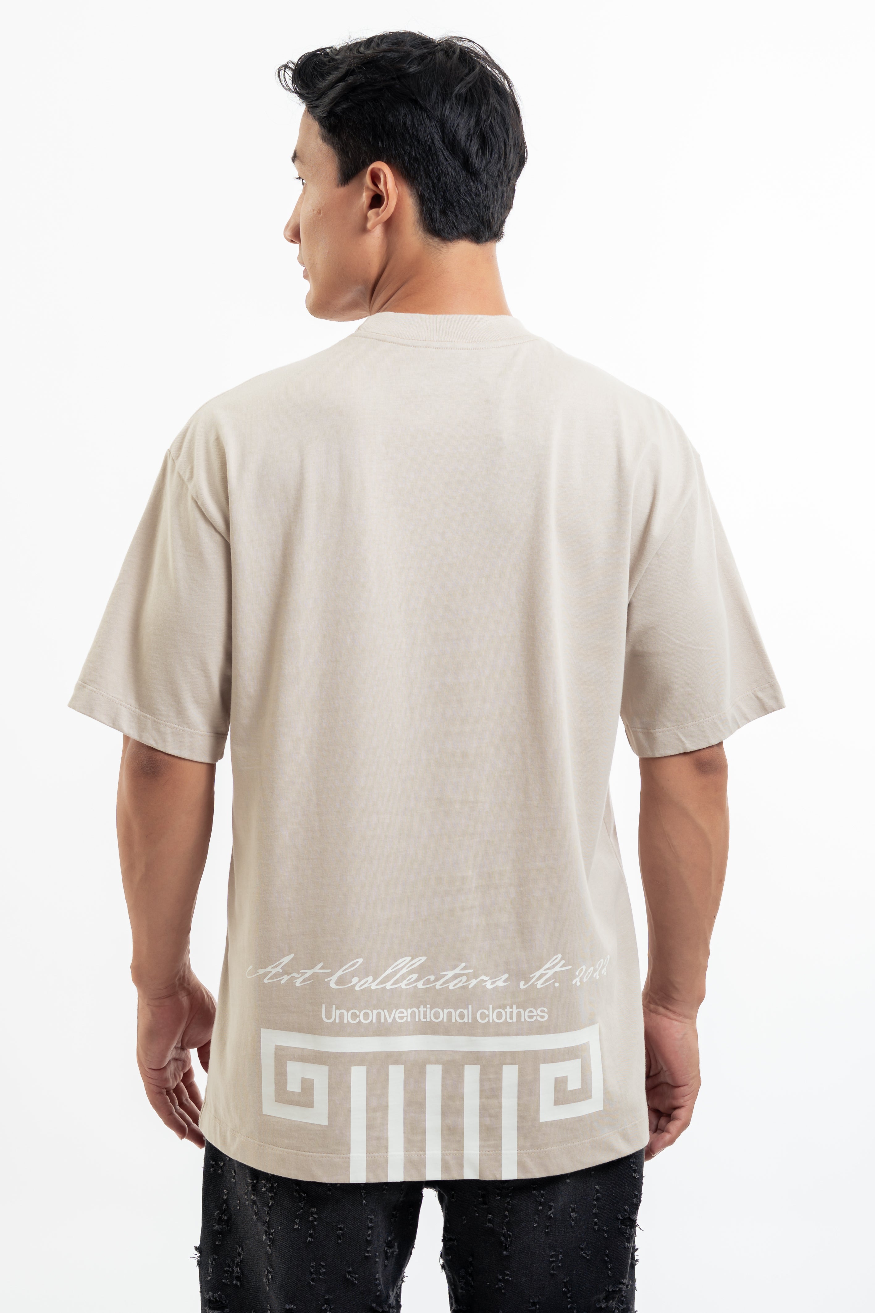 Column Sand Semioversized Fit T-Shirt