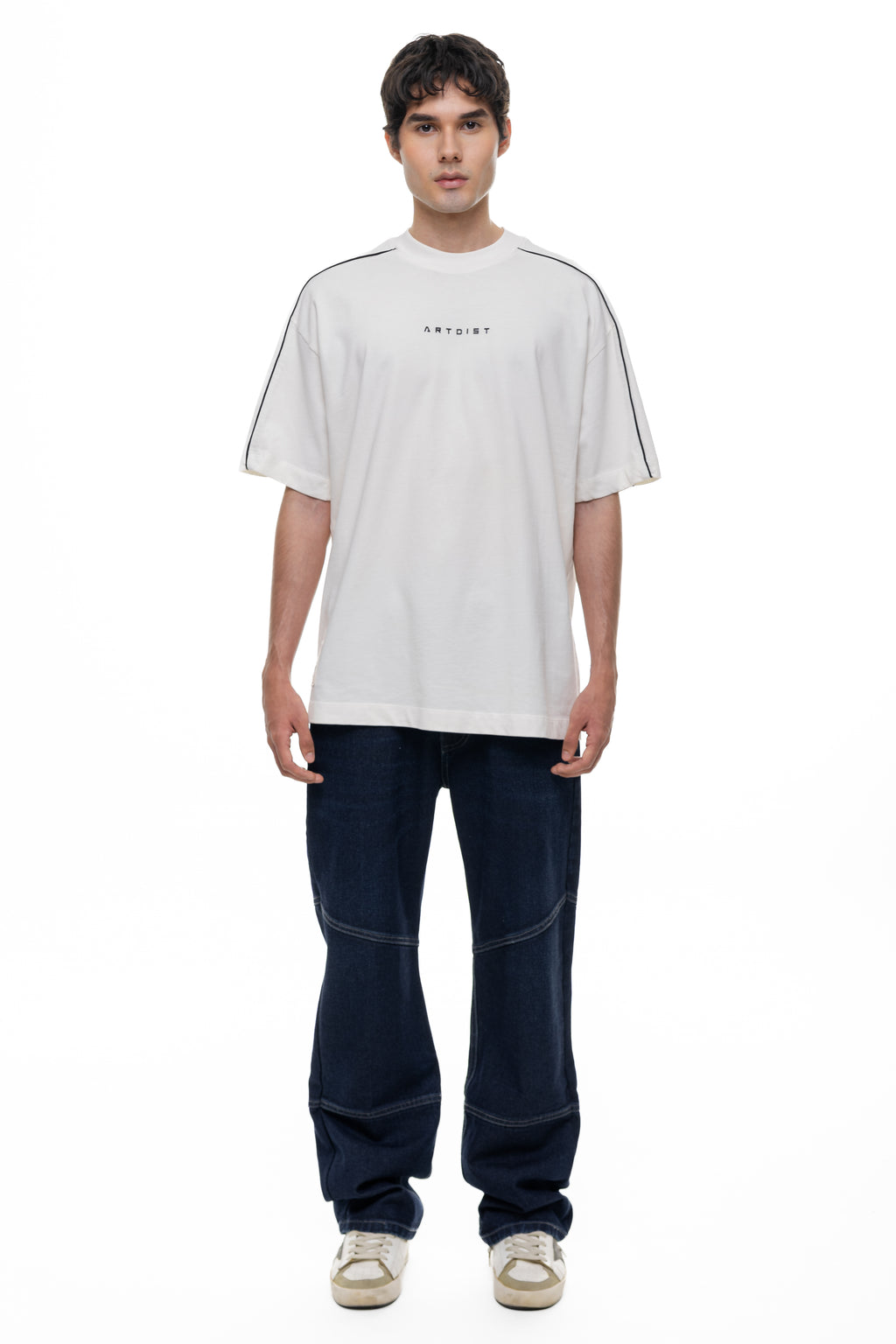 Cut Ivory Semioversized Fit T-Shirt
