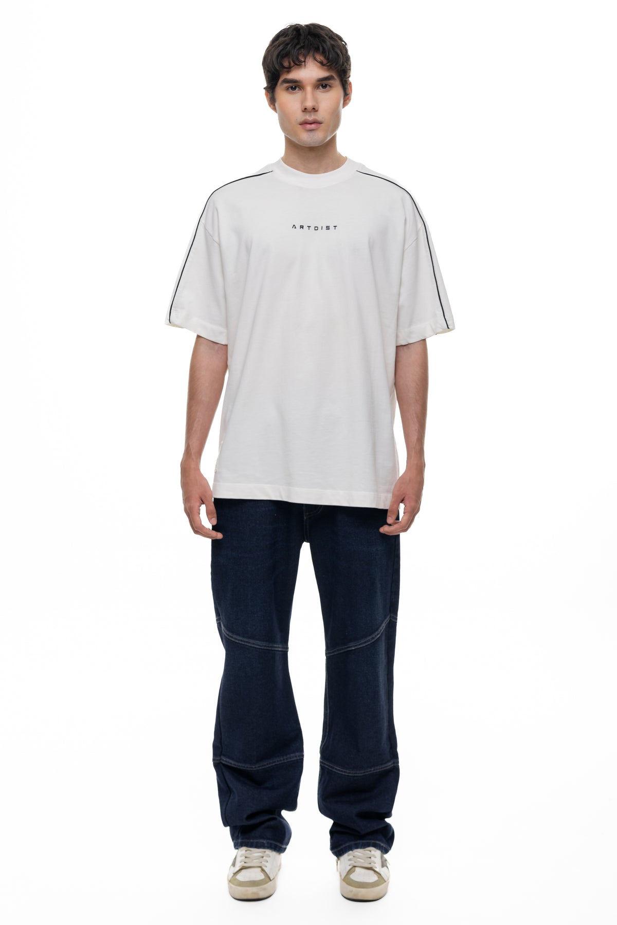 Cut Ivory Semioversized Fit T-Shirt