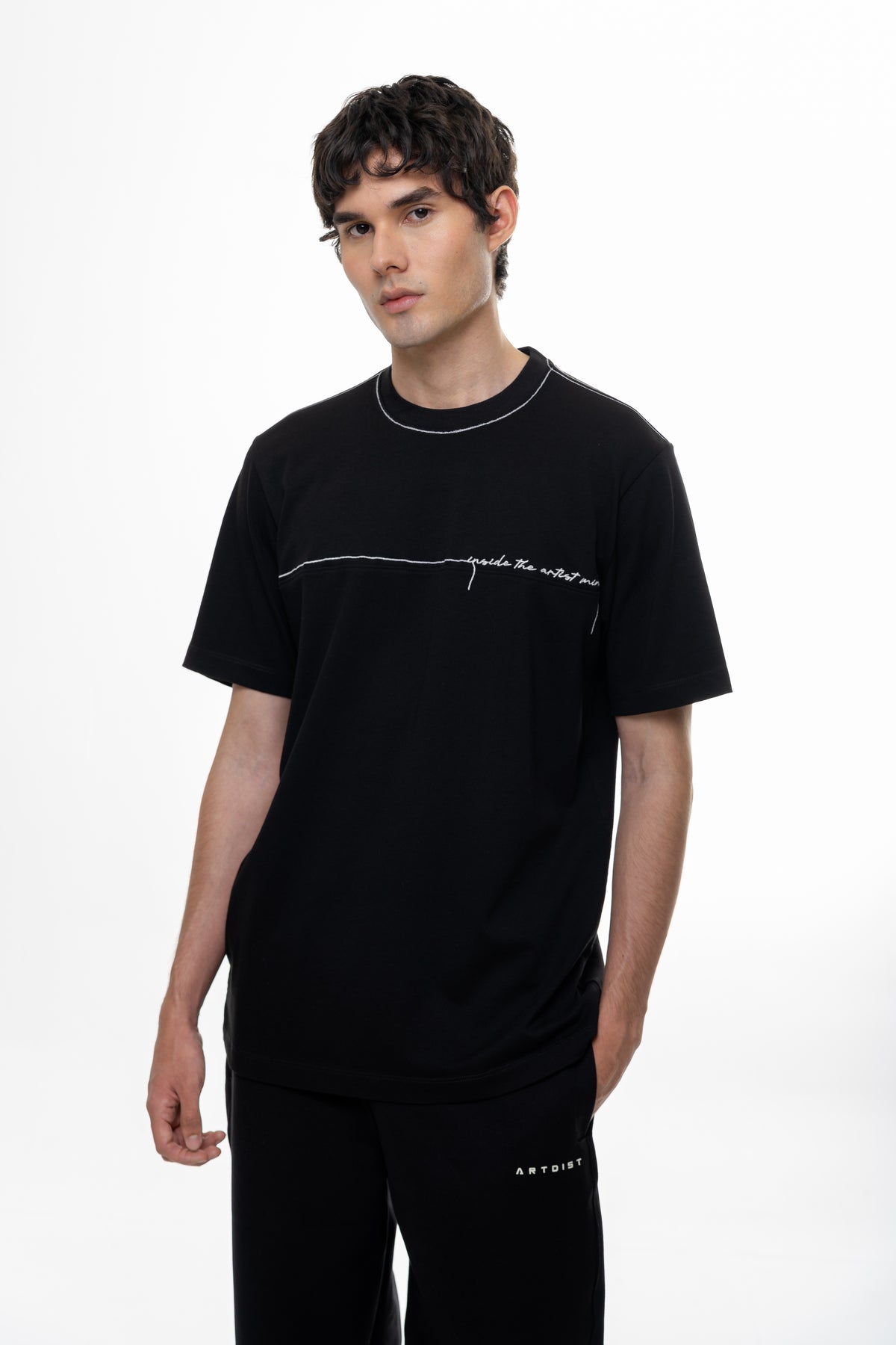 Stroke Black Regular Fit T-Shirt