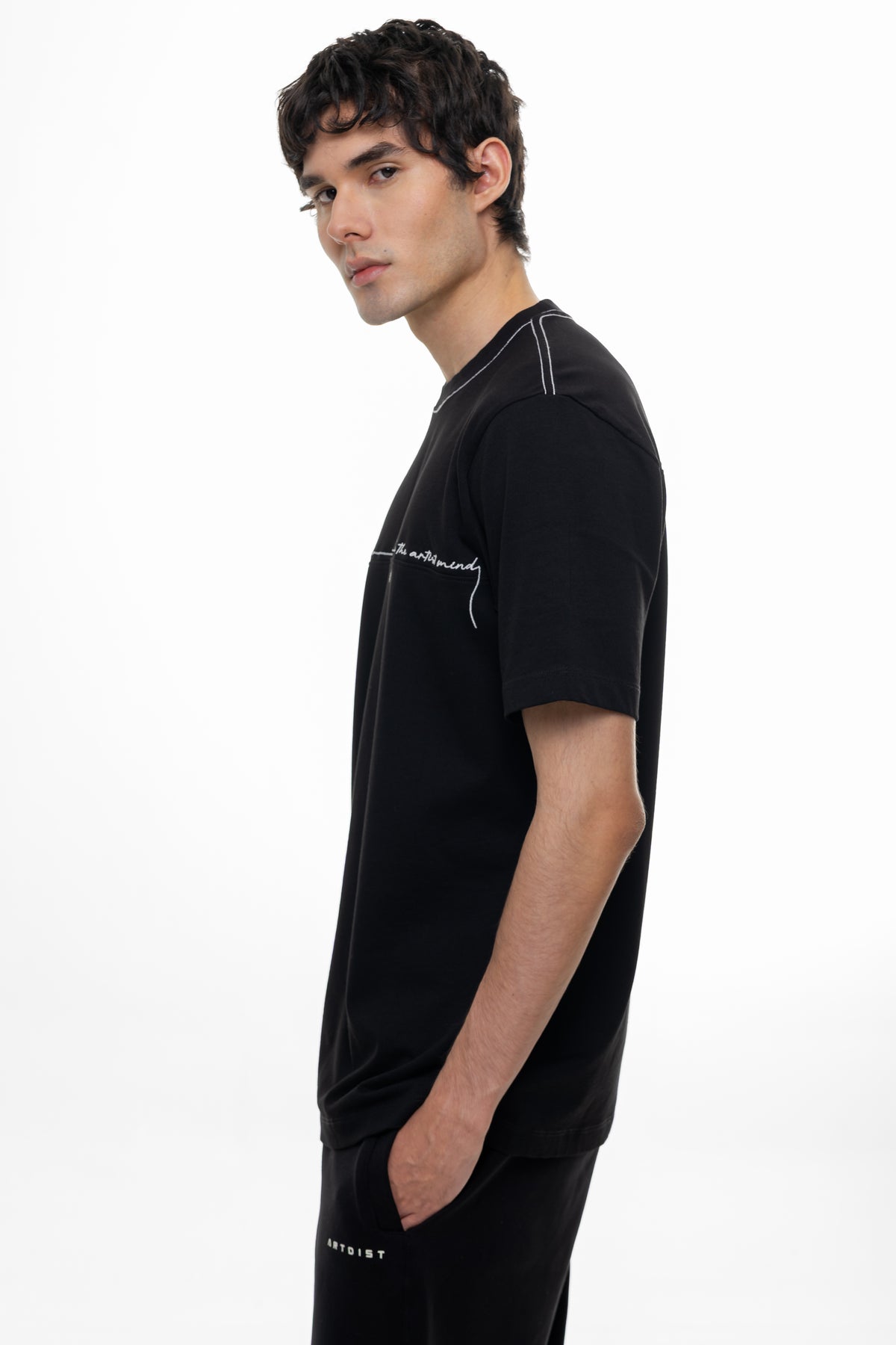 Stroke Black Regular Fit T-Shirt