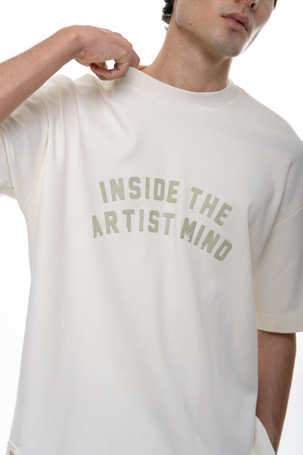 Mind Ivory Semioversized Fit T-Shirt