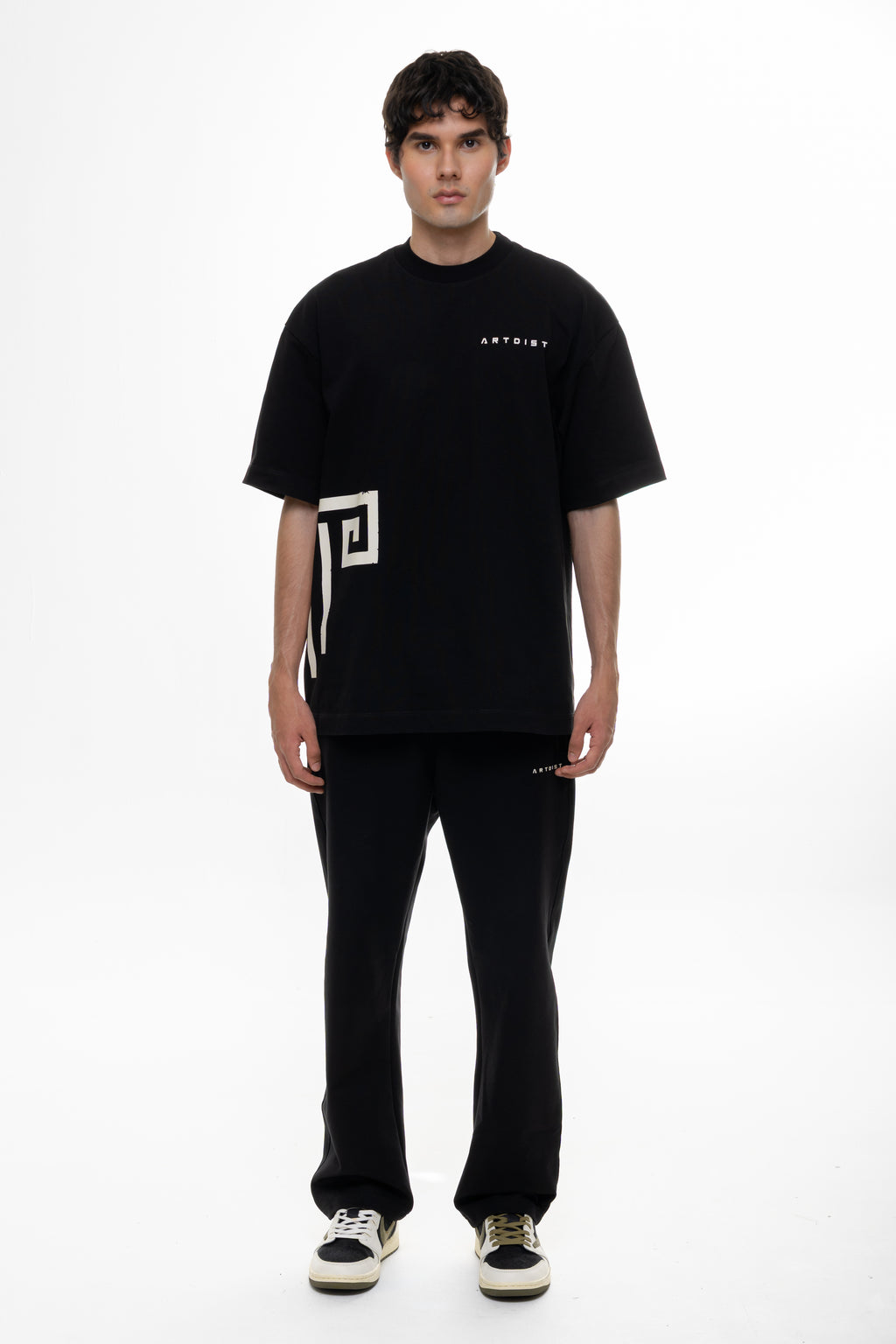 Apex Black Semioversized Fit T-Shirt