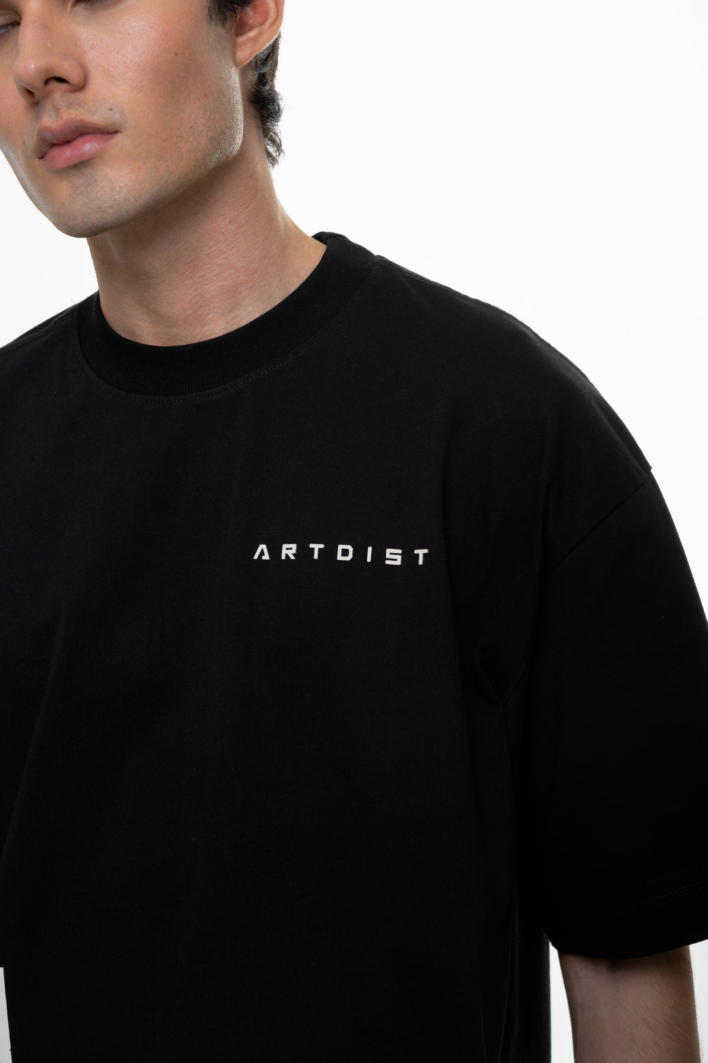 Apex Black Semioversized Fit T-Shirt